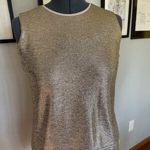 Calvin Klein, Metallic scoop neck top, lined, Med